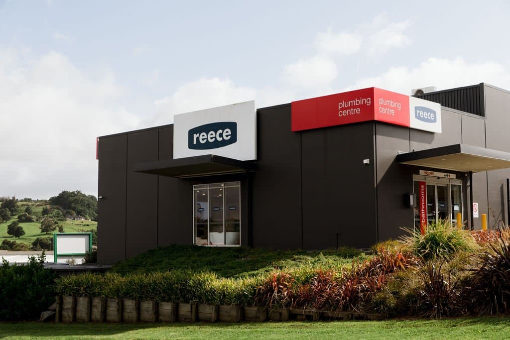 Reece plumbing centre with planted frontage